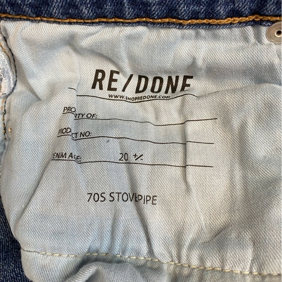 Re/Done 70s Stove Pipe Jeans NEW - Picture 10 of 15